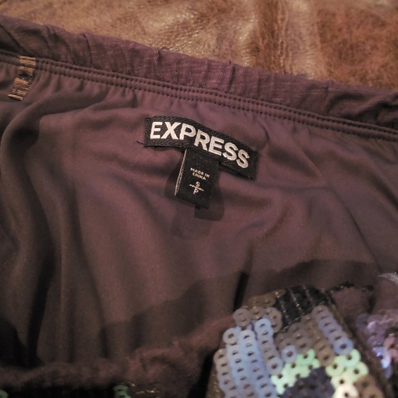 Express gray and sequin strapless dress - Picture 5 of 5